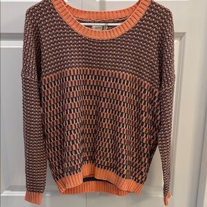 NWT NUMPH Knit Sweater in Orange and Blue